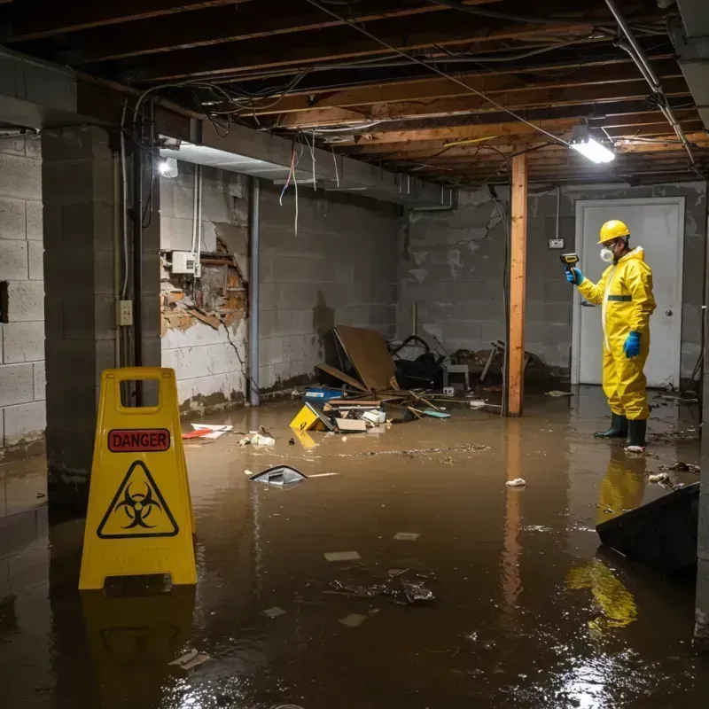 Flooded Basement Electrical Hazard in Rockland, ME Property